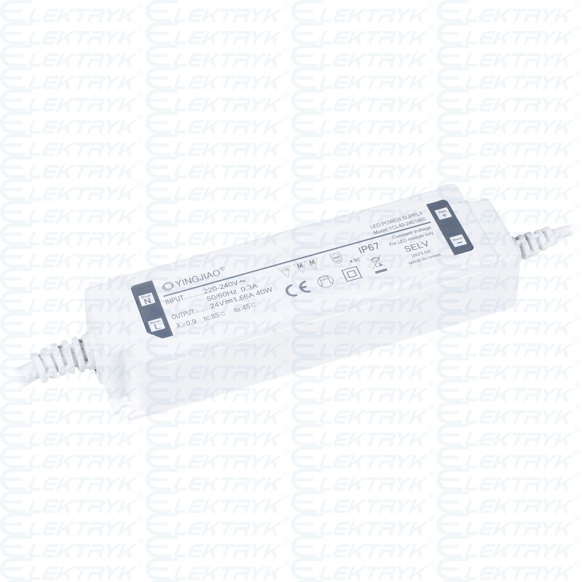 Zasilacz stałonapięciowy LED Yingjiao YCL40 24V 1,66A 40W IP67
