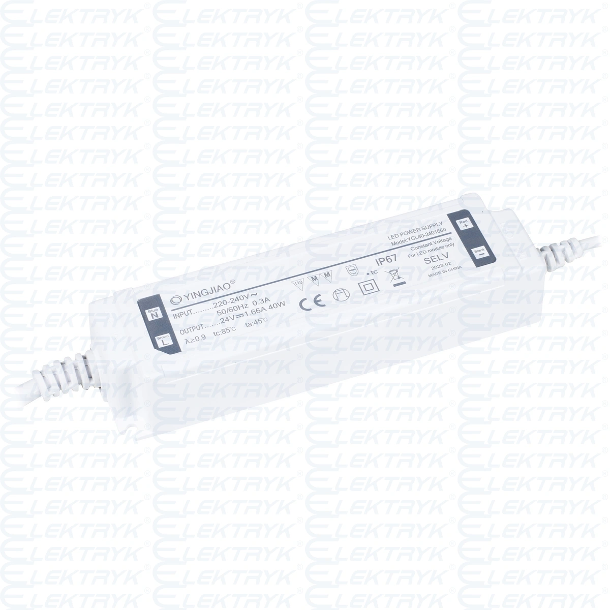 Zasilacz stałonapięciowy LED Yingjiao YCL40 24V 1,66A 40W IP67