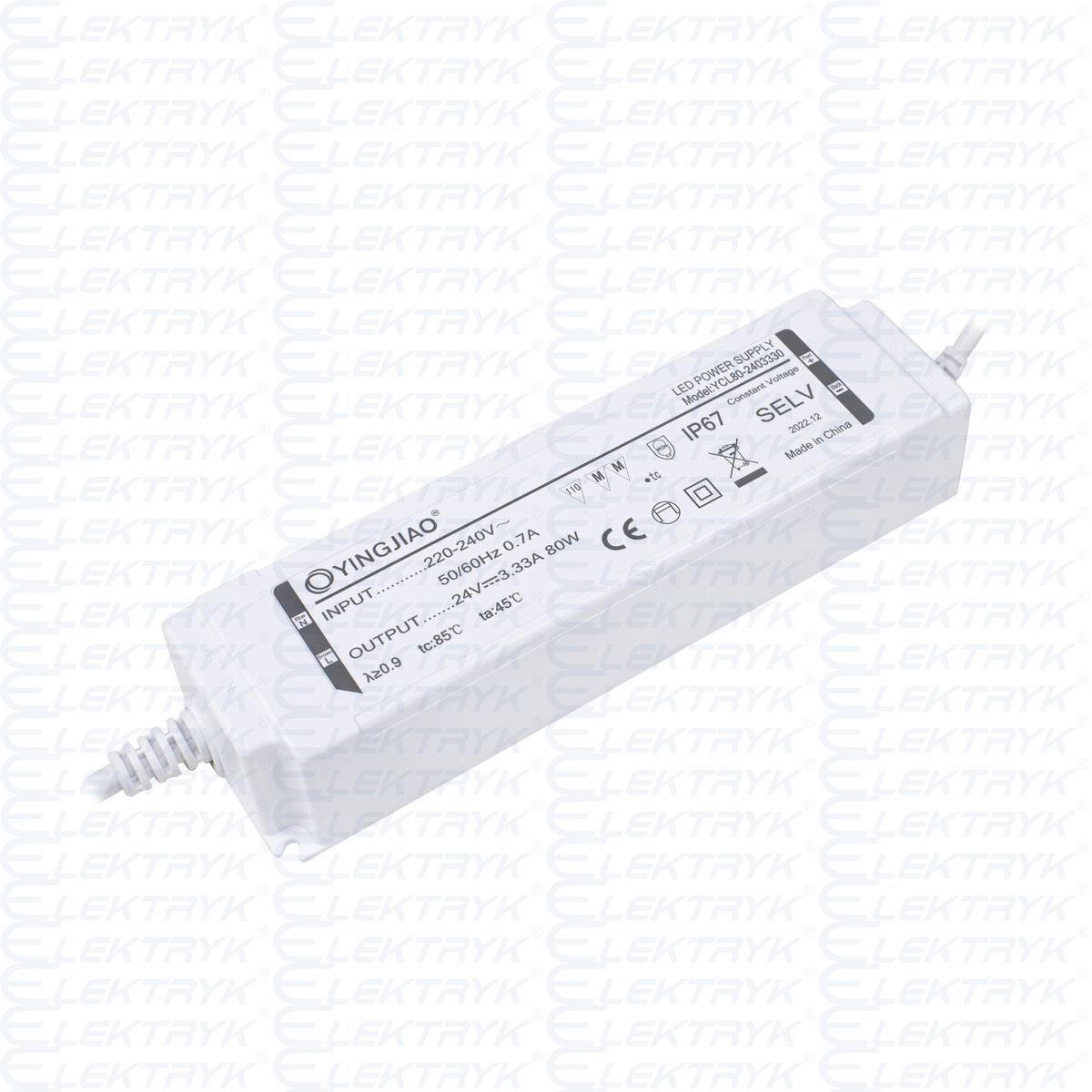 Zasilacz stałonapięciowy LED Yingjiao YCL100 24V 3,33A 80W IP67