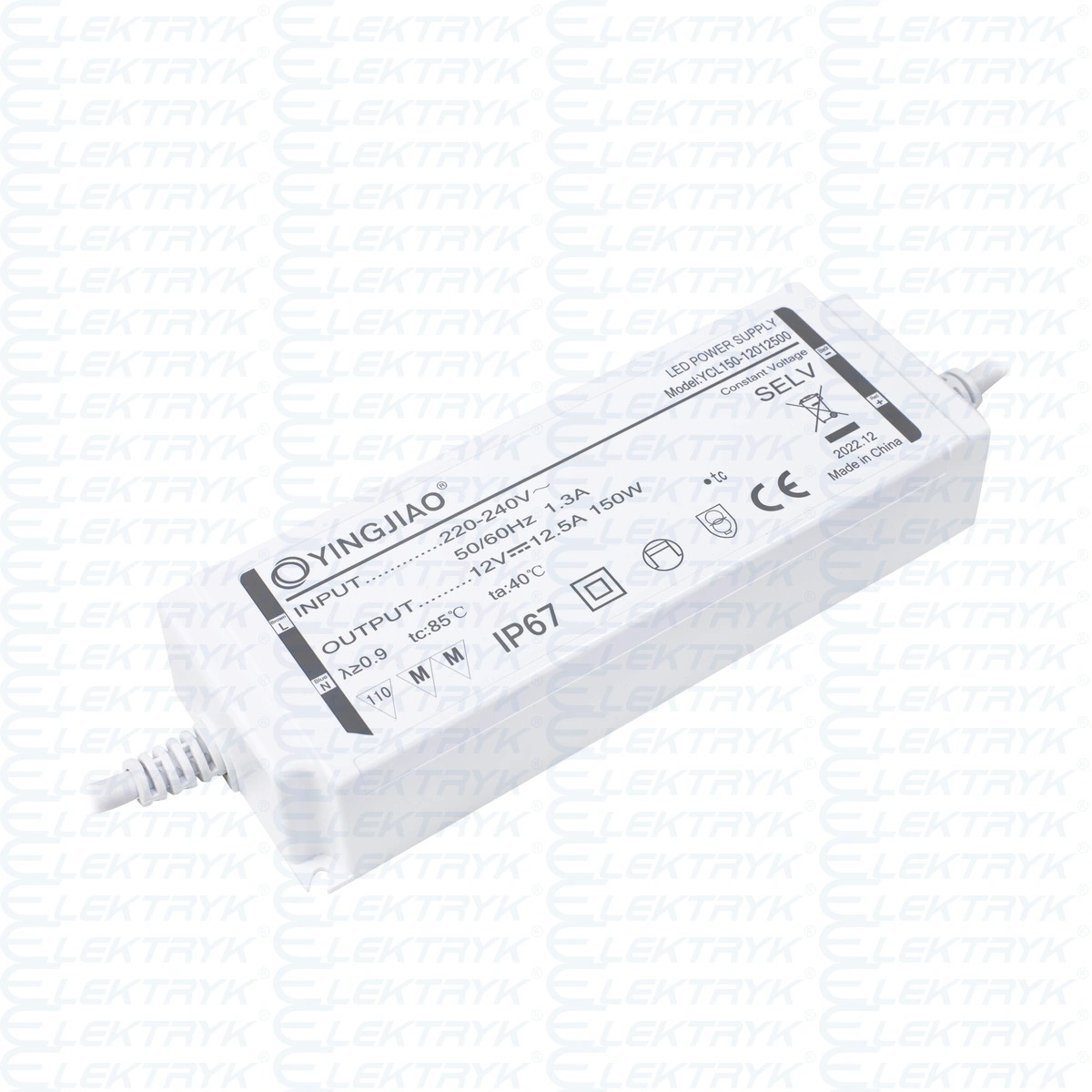 Zasilacz stałonapięciowy LED Yingjiao YCL150 12V 12,5A 150W IP67