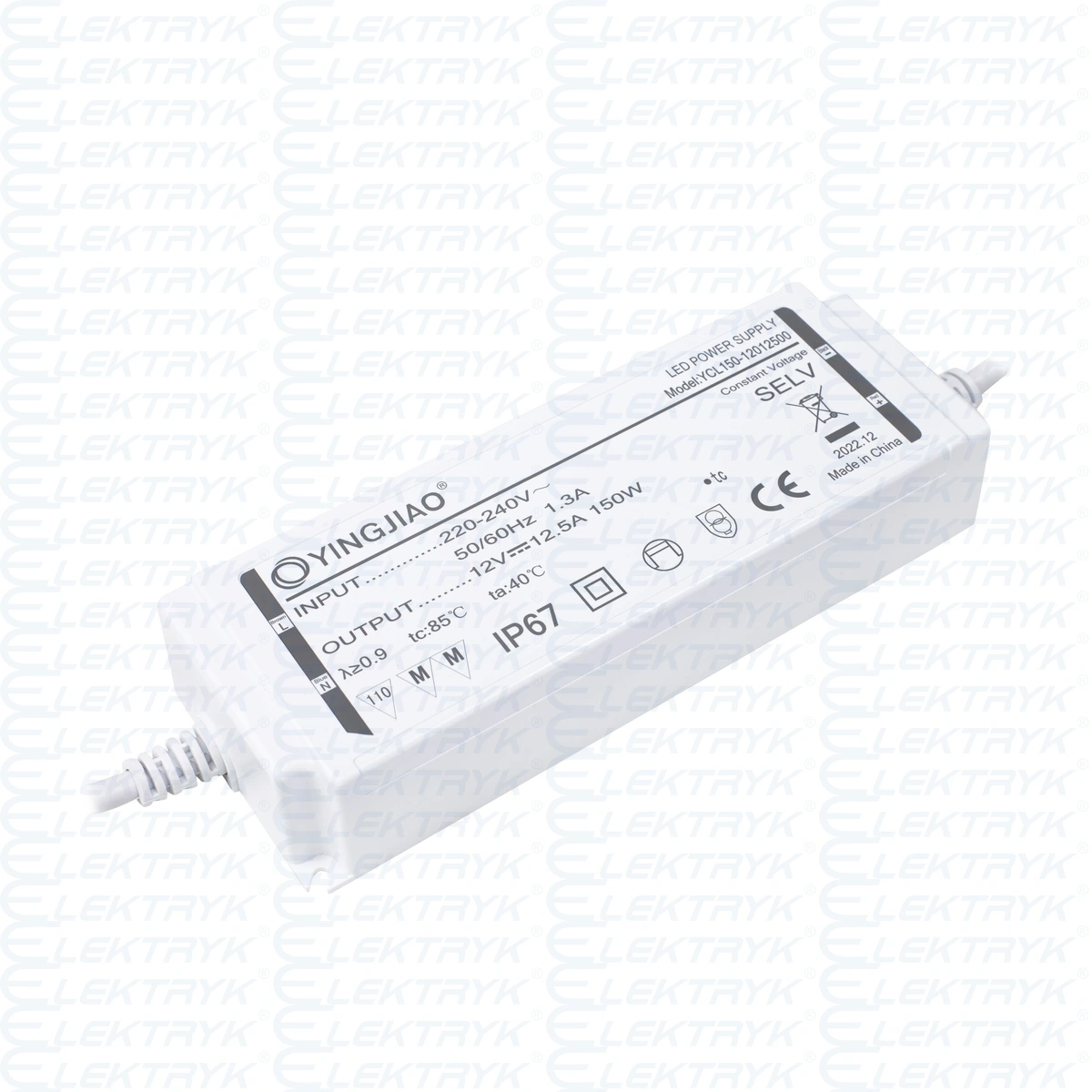 Zasilacz stałonapięciowy LED Yingjiao YCL150 12V 12,5A 150W IP67