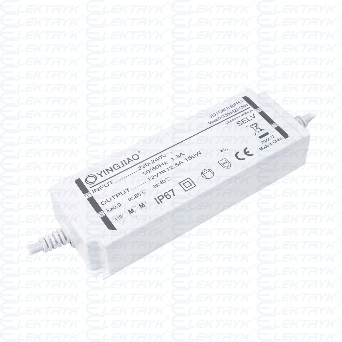 Zasilacz stałonapięciowy LED Yingjiao YCL150 12V 16,6A 200W IP67