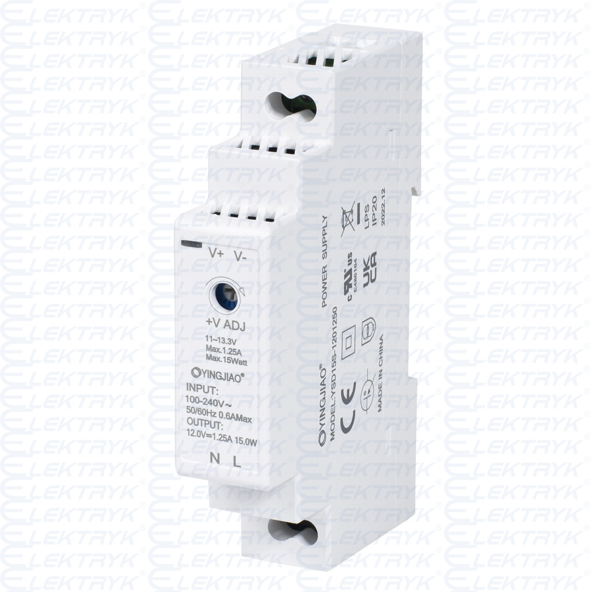 Zasilacz Yingjiao DIN YSDS 12V 1,25A 15W