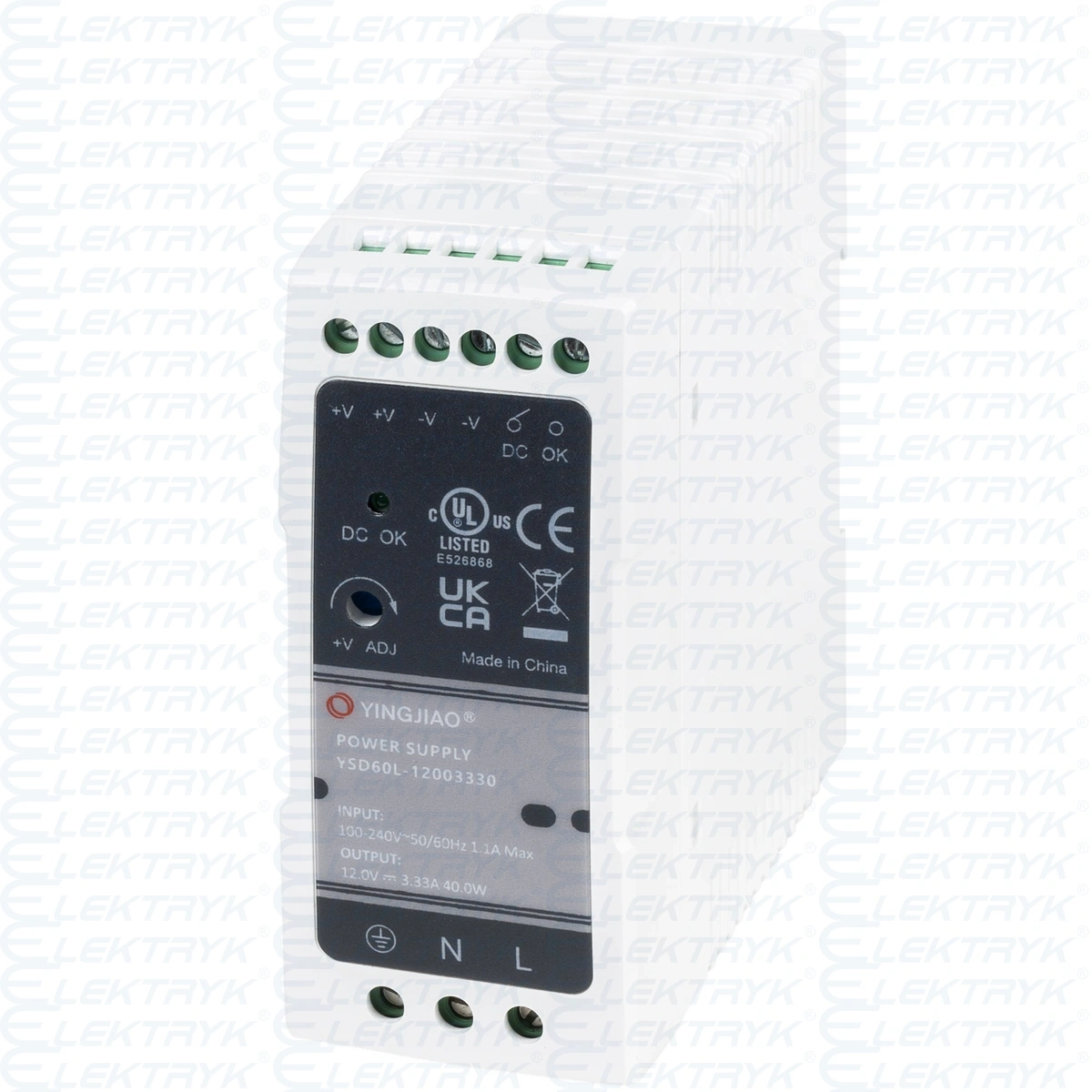 Zasilacz Yingjiao DIN YSL60L 12V 3,33A 40W