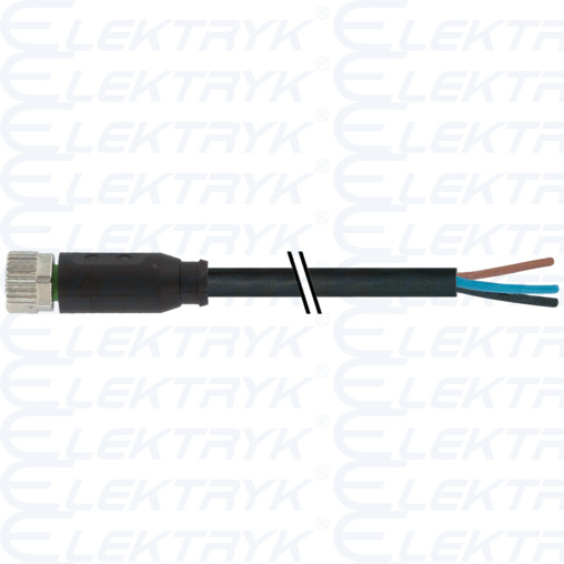 7000-08041-6100500 Przewód z wtyczką prostą żeńską M8 3p 5mb