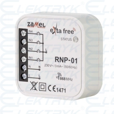RNP-01 Radiowy nadajnik dopuszkowy 4 kanałowy 230V AC
