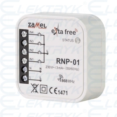 RNP-01 Radiowy nadajnik dopuszkowy 4 kanałowy 230V AC