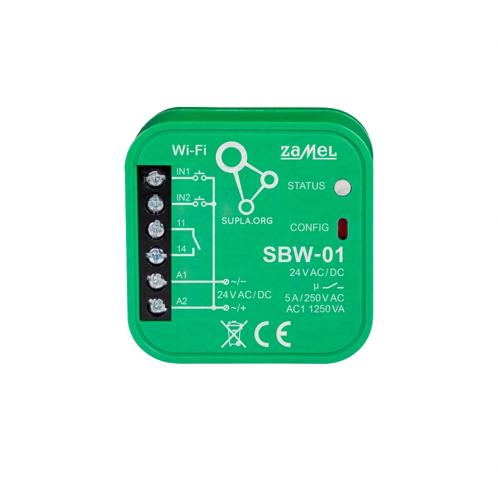 SUPLA Sterownik bramowy SBW-01 WI-FI 1-kanałowy dwukierunkowy